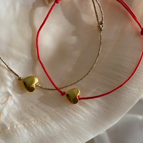 Gold Hematit Kalp Bileklik