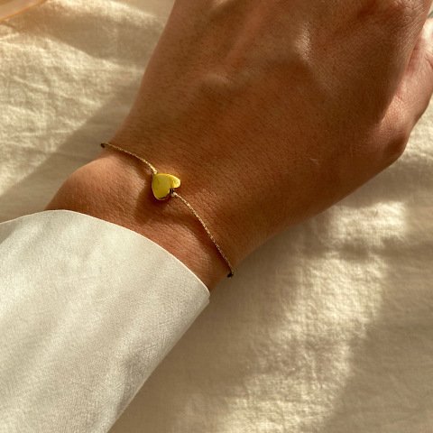 Gold Hematit Kalp Bileklik