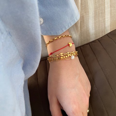 Gold Hematit Kalp Bileklik