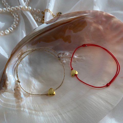 Gold Hematit Kalp Bileklik