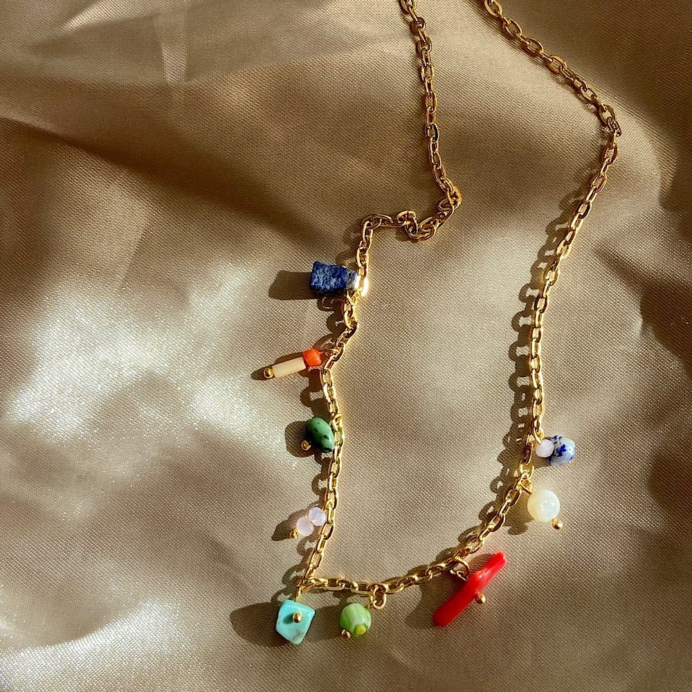 Minimal Doğal Taş Charm Kolye