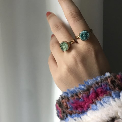 Druzy Kristal Doğal Taş Yüzük