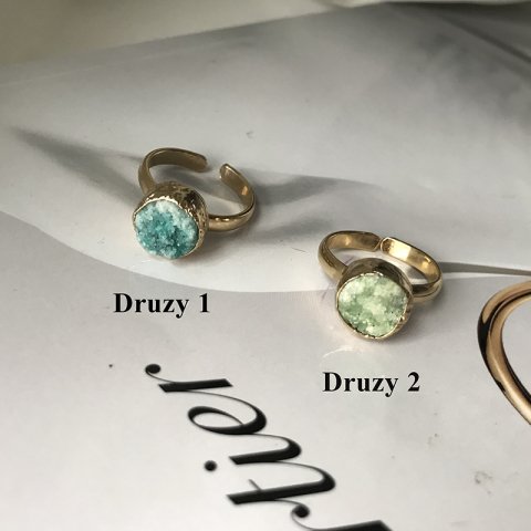 Druzy Kristal Doğal Taş Yüzük