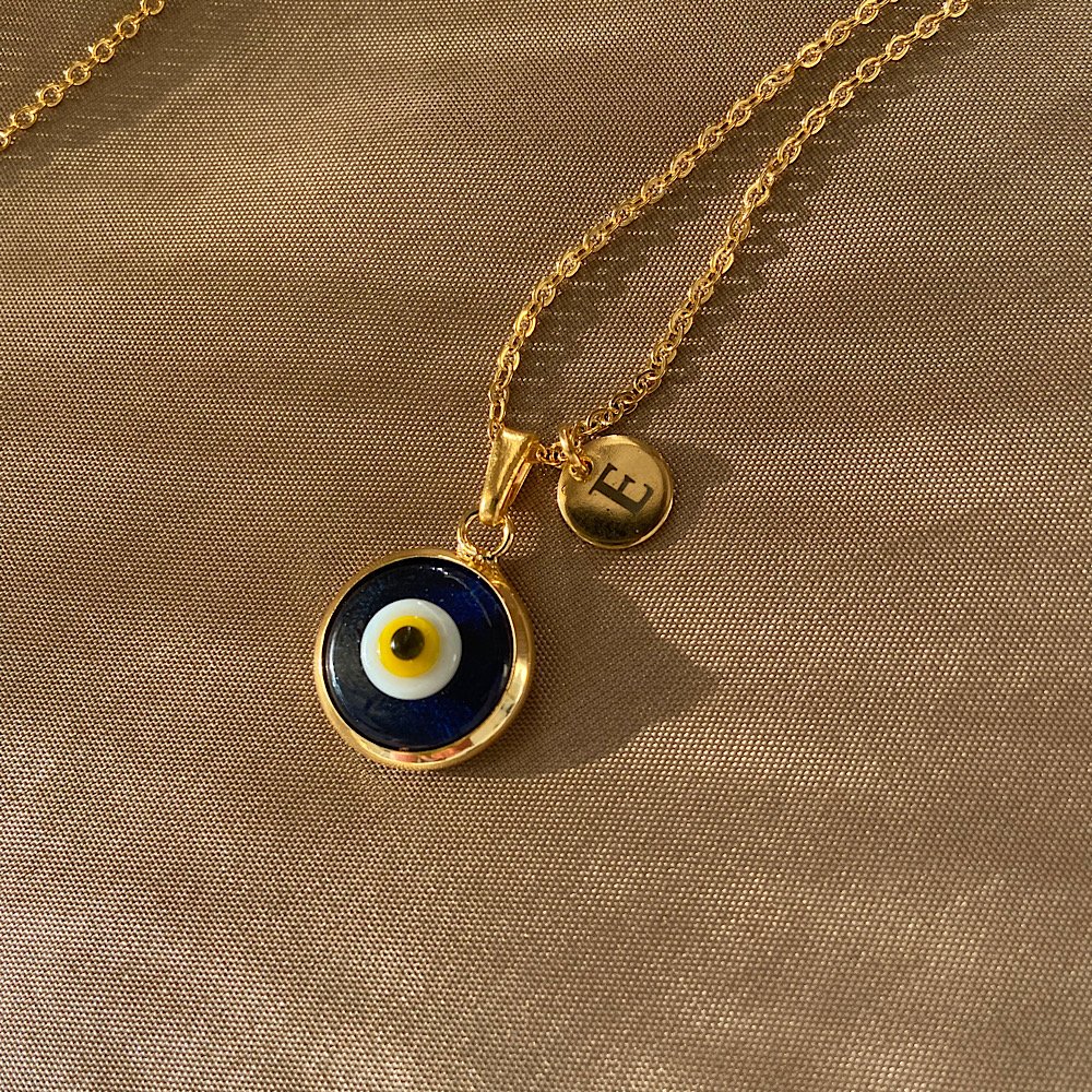 Nazar Harfli Retro Kolye