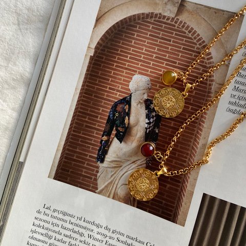 Flakes Of Agate Akik Kolye