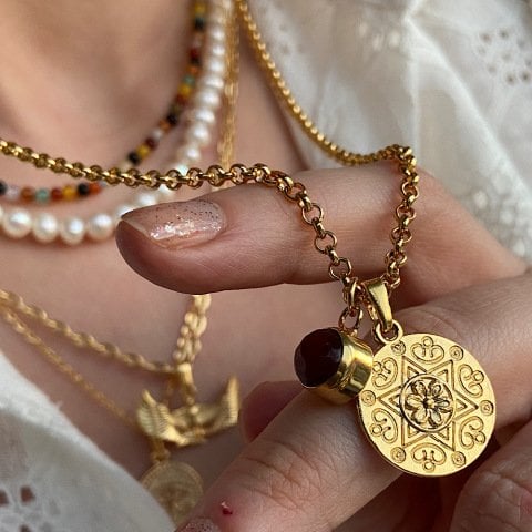 Flakes Of Agate Akik Kolye