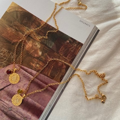 Flakes Of Agate Akik Kolye