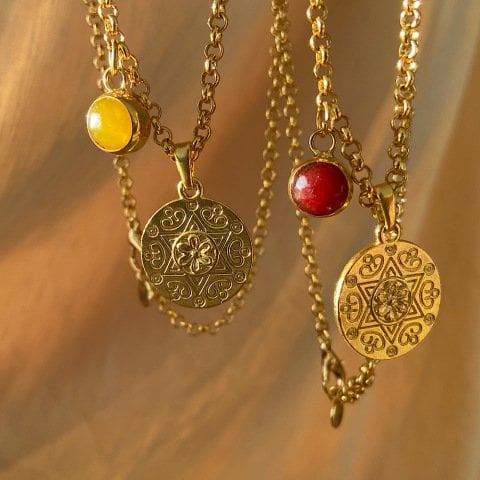 Flakes Of Agate Akik Kolye