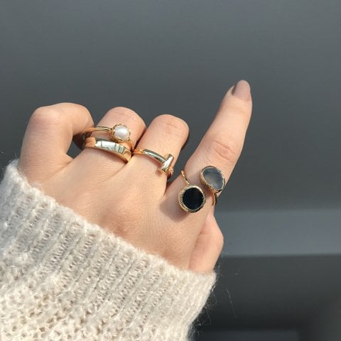 Finlandiya Agat Doğal Taş Yüzük