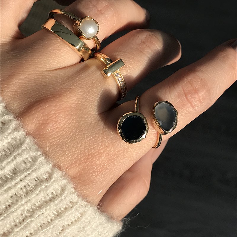 Finlandiya Agat Doğal Taş Yüzük