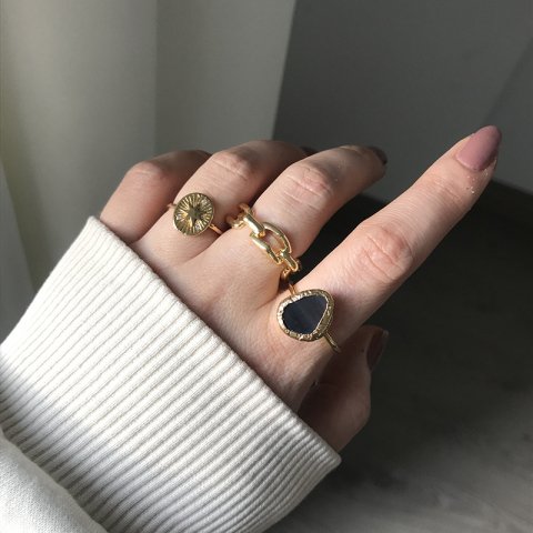 Grönland Agat Doğal Taş Yüzük