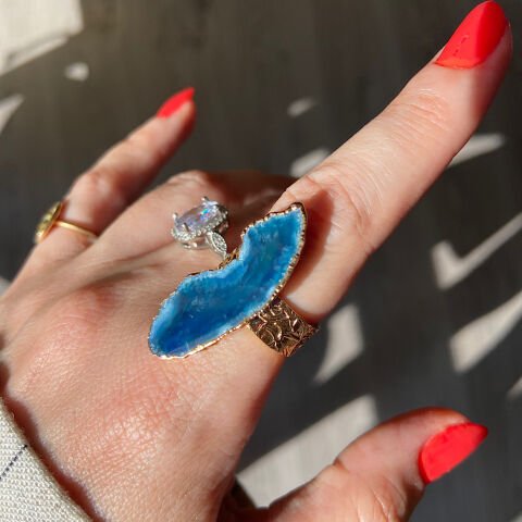 Santorini Agat Doğal Taş Yüzük