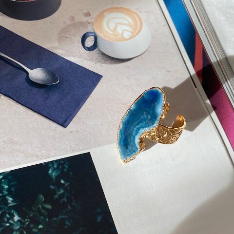 Santorini Agat Doğal Taş Yüzük