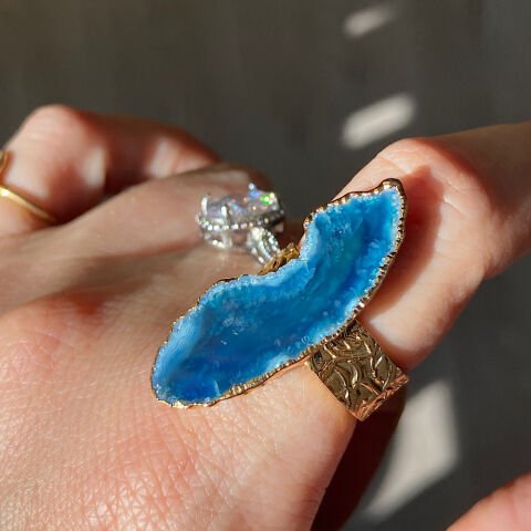 Santorini Agat Doğal Taş Yüzük