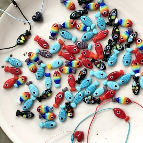 Mavi Murano Balık Bileklik