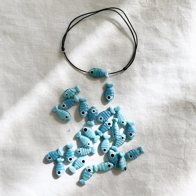 Mavi Murano Balık Bileklik