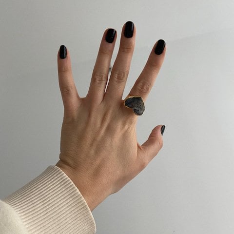 Druzy Taşı Kalp Yüzük