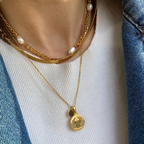 İncili Zincir Choker Kolye