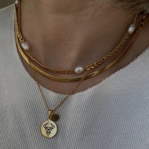 İncili Zincir Choker Kolye