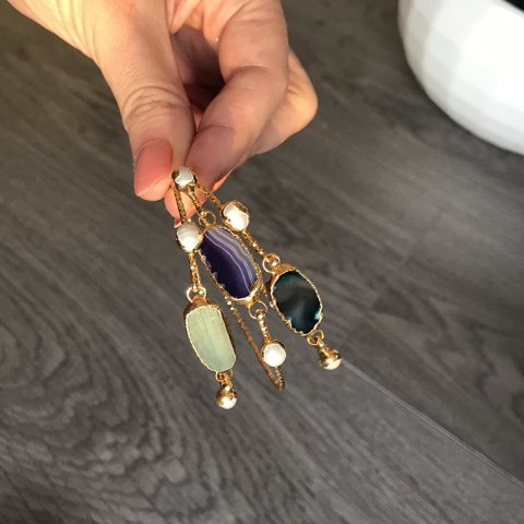 Agat İnce Kelepçe Bileklik