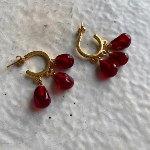 Üçlü Bohemian Nar Küpe