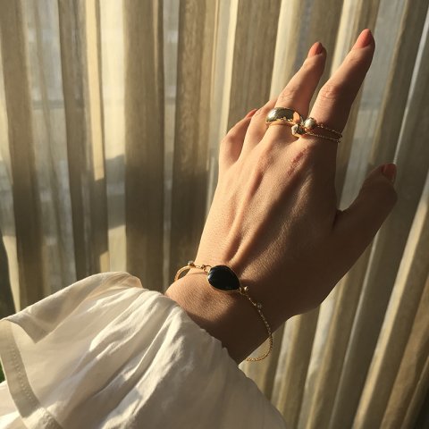 Oniks Taşı İnce Kelepçe Bileklik