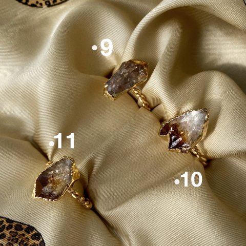 Sitrin Taşı Kristal İşlenmemiş Yüzük