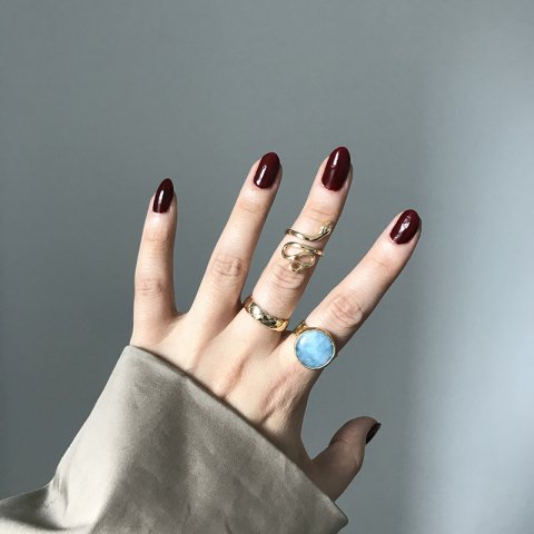 Bebek Mavisi Akik Doğal Taş Yüzük