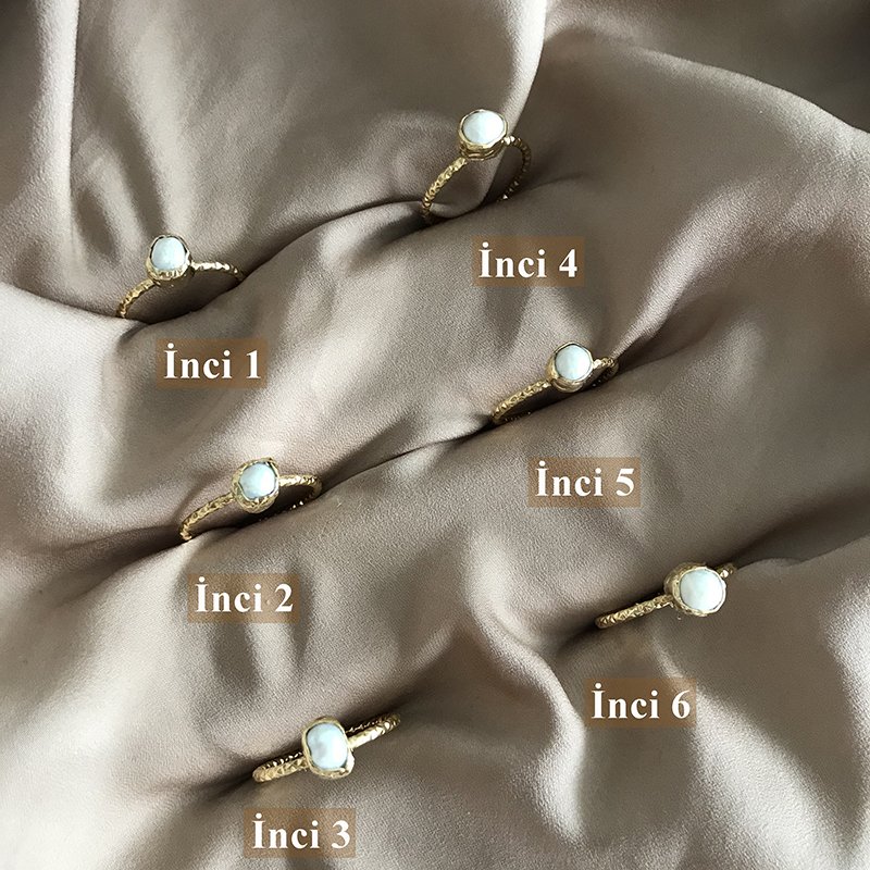 Gold Barok İnci Yüzük