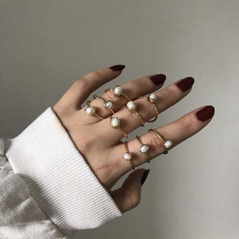 Gold Barok İnci Yüzük