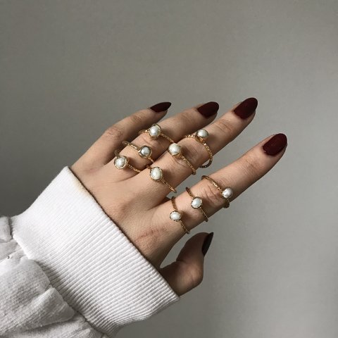 Gold Barok İnci Yüzük