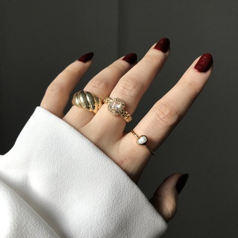 Gold Barok İnci Yüzük