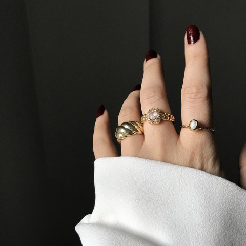 Gold Barok İnci Yüzük