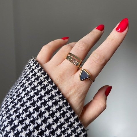 NORWAY 5 Siyah Agat Taşı Yüzük