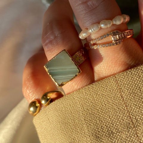 Malta 2 Agat Doğal Taş Yüzük