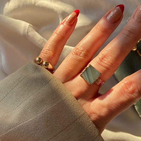 Malta 2 Agat Doğal Taş Yüzük