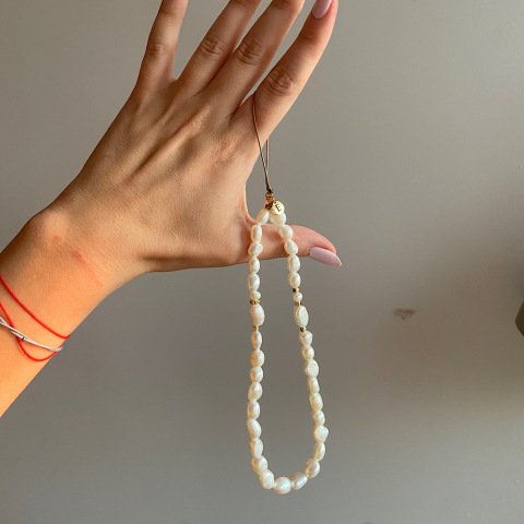 Peony İnci Telefon Askısı