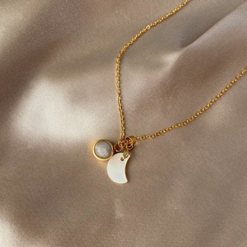 Hekate Ay Vintage Taş Kolye