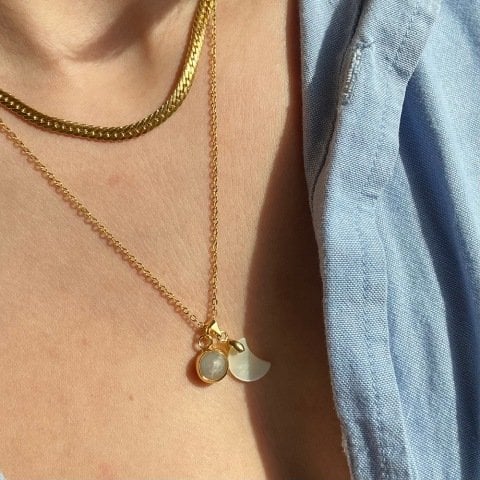 Hekate Ay Vintage Taş Kolye