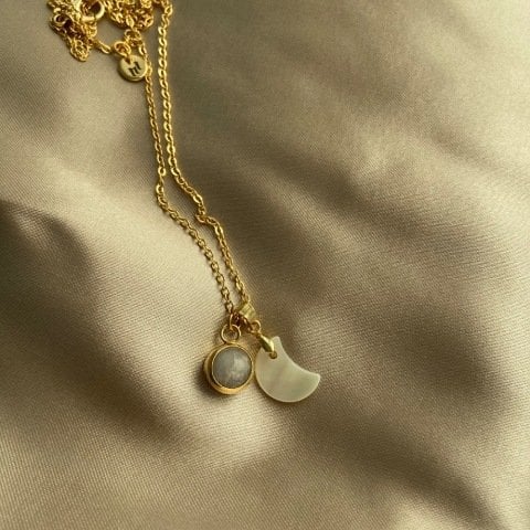 Hekate Ay Vintage Taş Kolye