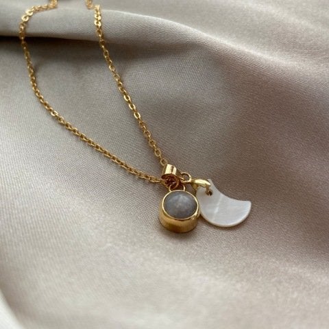 Hekate Ay Vintage Taş Kolye