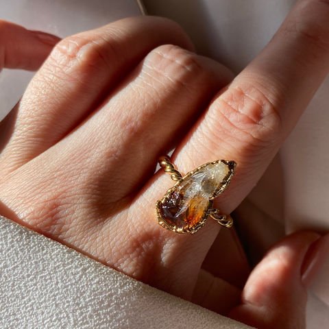 Sitrin Kristal Yüzük