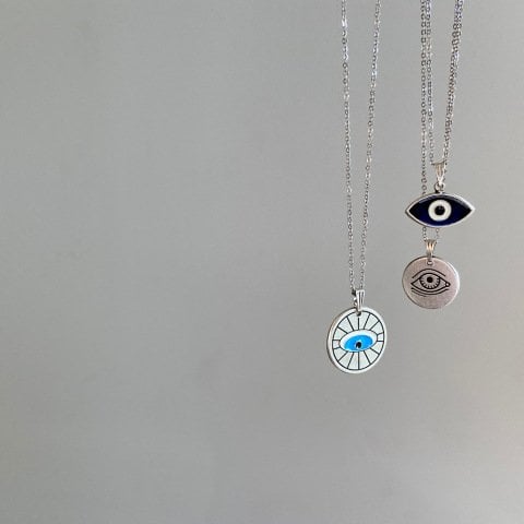 Oval Mine Göz Kolye