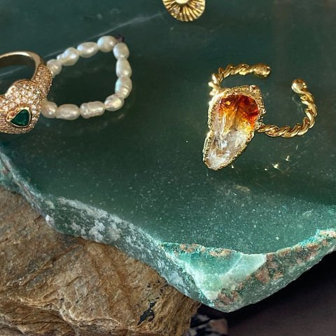 Sitrin Kristal Yüzük