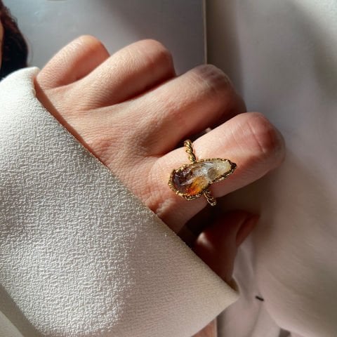 Sitrin Kristal Yüzük