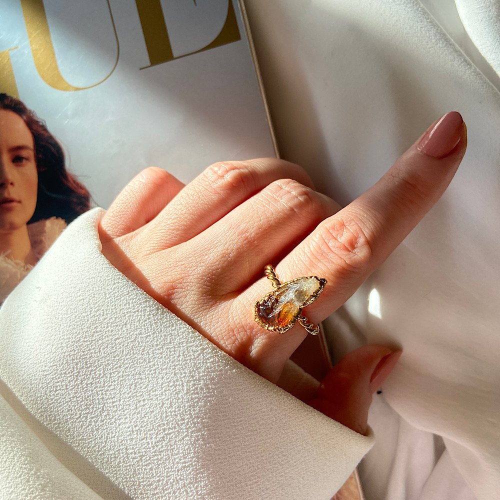 Sitrin Kristal Yüzük