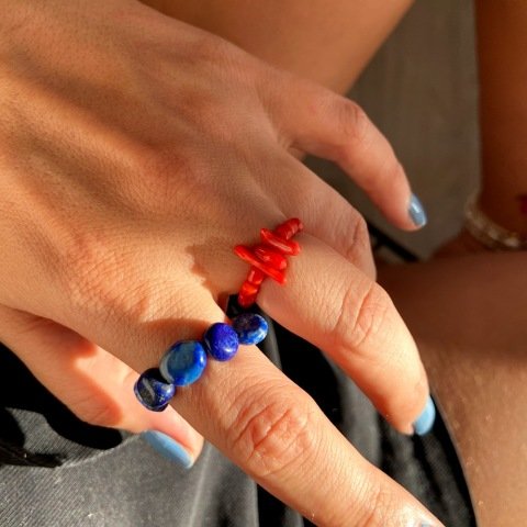 Küp Mercan Doğal Taş Yüzük