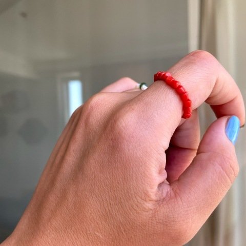 Küp Mercan Doğal Taş Yüzük