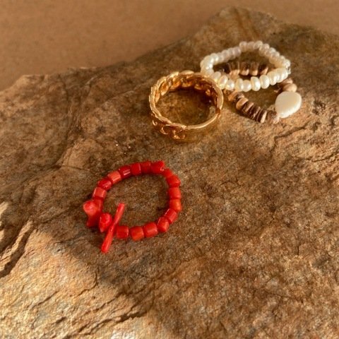 Küp Mercan Doğal Taş Yüzük