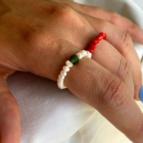 Küp Mercan Doğal Taş Yüzük